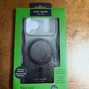 Kate Spade Silver Glitter Wavy iPhone Case